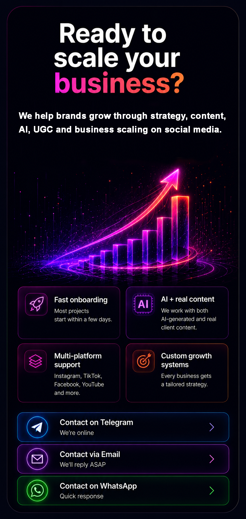 Ready to scale your business? Contact EVA Agency.