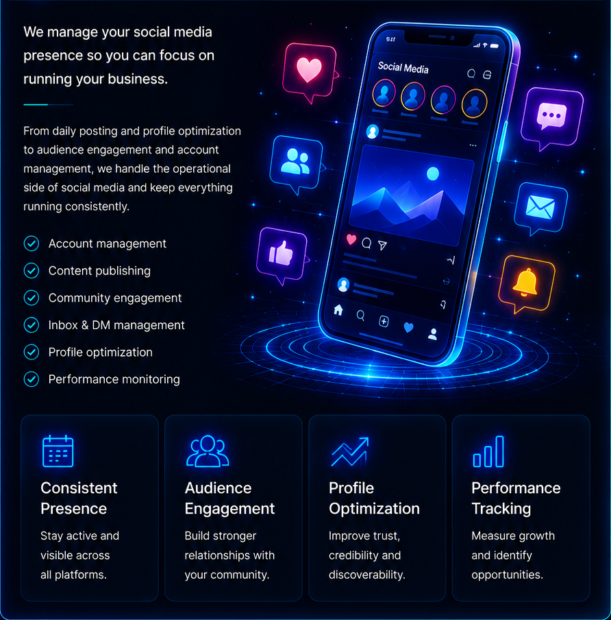 Social Media Management service details.
